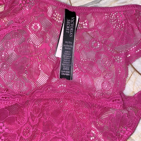 VS VERY SEXY Shine Strap Lace Brazilian Panty Hearts Small - Picture 8 of 15